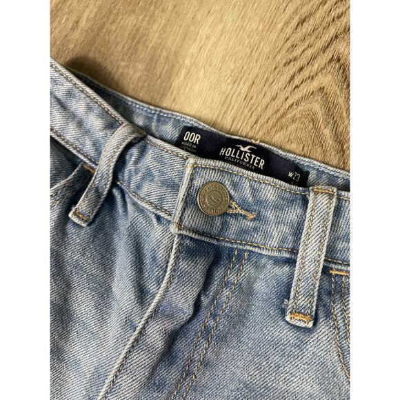 Hollister Ultra‎ High-Rise Dad Jeans Distressed Light Wash W23 L31 Stretch - Picture 5 of 11
